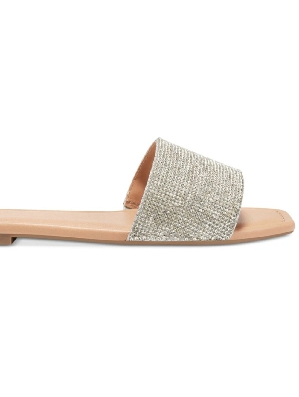 INC Silver Stretch Gore Natalia Sparkle Slide Sandal in Metallic Champagne - Picture 7 of 9
